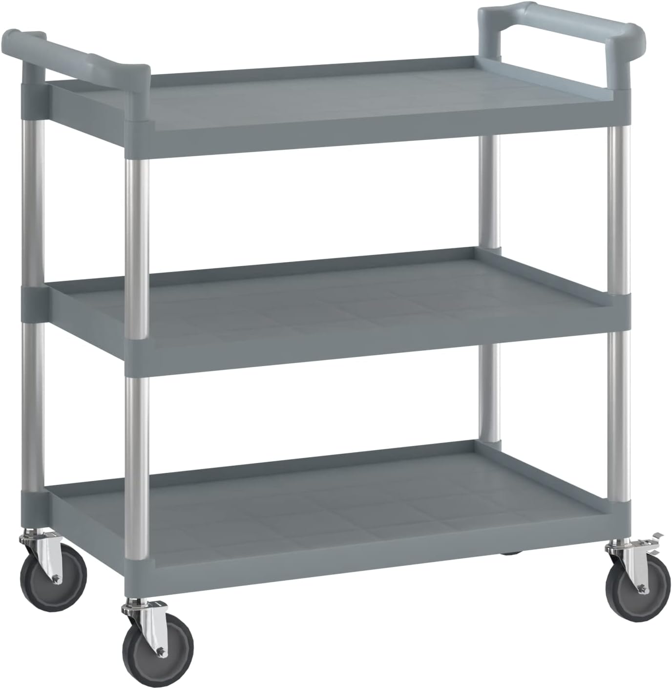 Gray Utility/Bussing Cart with Three Shelves - 42 x 20