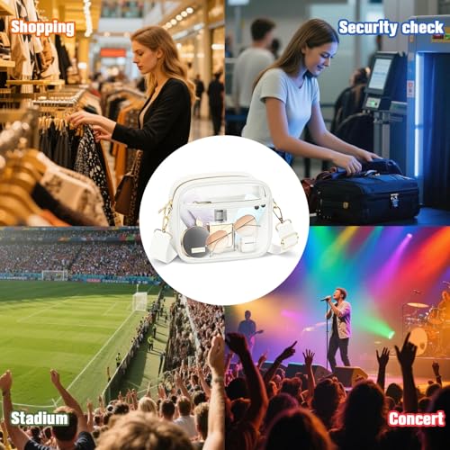 Image of MOMSIV Clear Bag for Stadium Events, Crossbody Transparent Bag for Concerts Sports Events, Purses for Men & Women