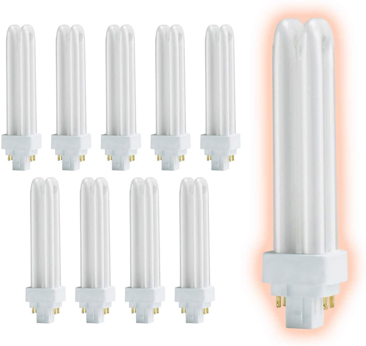 GoodBulb 13 Watts Cfl Bulbs | G24Q-1 4-Pin Base 5000K Daylight | 13W High Power 900 Lumens | Compact Dual Tube Plug-In Fluorescent Bulbs | Pack of 10-image-11