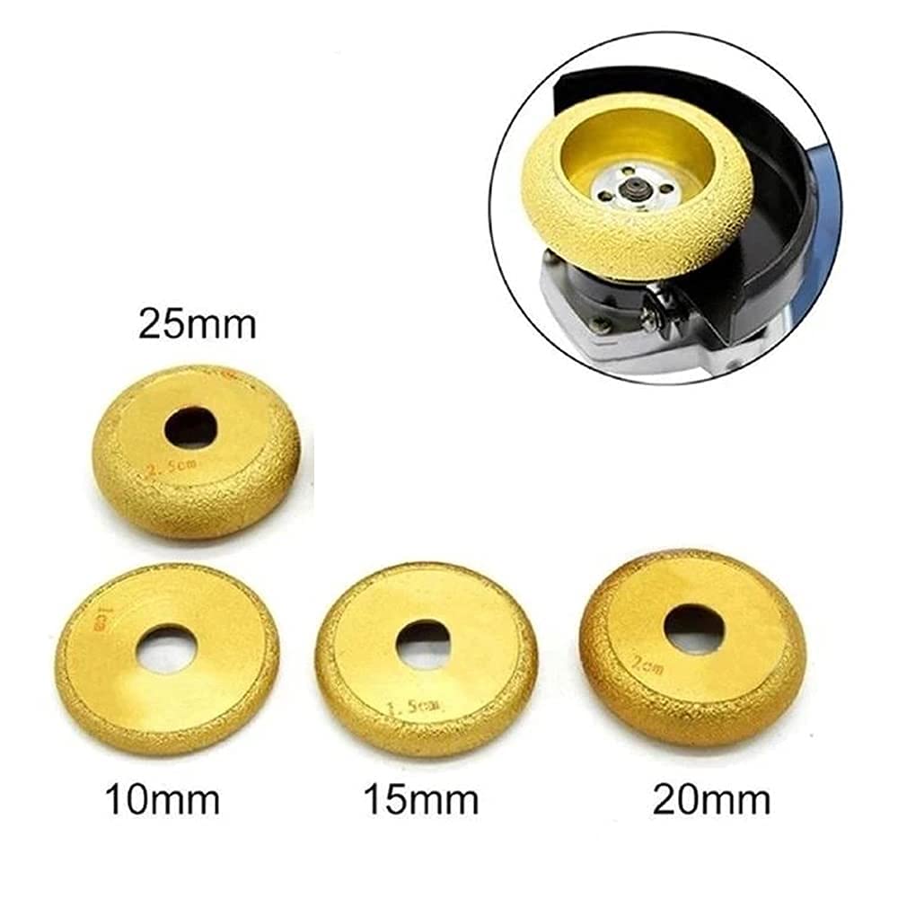 Disque de meulage de sculpture intérieure en pierre pour la sculpture sur pierre, meule diamantée brasée, outil de tête de meulage de meule d'angle de marbre de demi-cercle (20 mm)