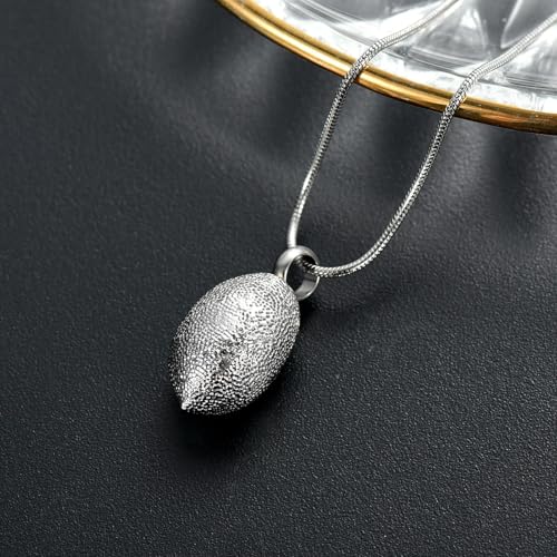 Pendentif en forme de citron pour cendres, collier funéraire argent - 4