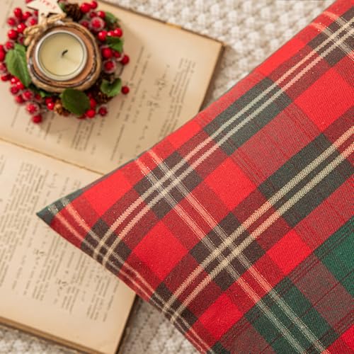 Set-of-2-Red-Christmas-Scottish-Plaid-Throw-Pillow-Covers-18×18-Inch-Green-Woven-Farmhouse-Winter-Decorative-Pillow-Covers-with-Gold-Thread-Holiday-Accent-Pillowcases-for-Sofa-Couch-Bed Set of 2 Red Christmas Scottish Plaid Throw Pillow Covers 18×18 Inch Green Woven Farmhouse Winter Decorative Pillow Covers with Gold Thread Holiday Accent Pillowcases for Sofa Couch Bed