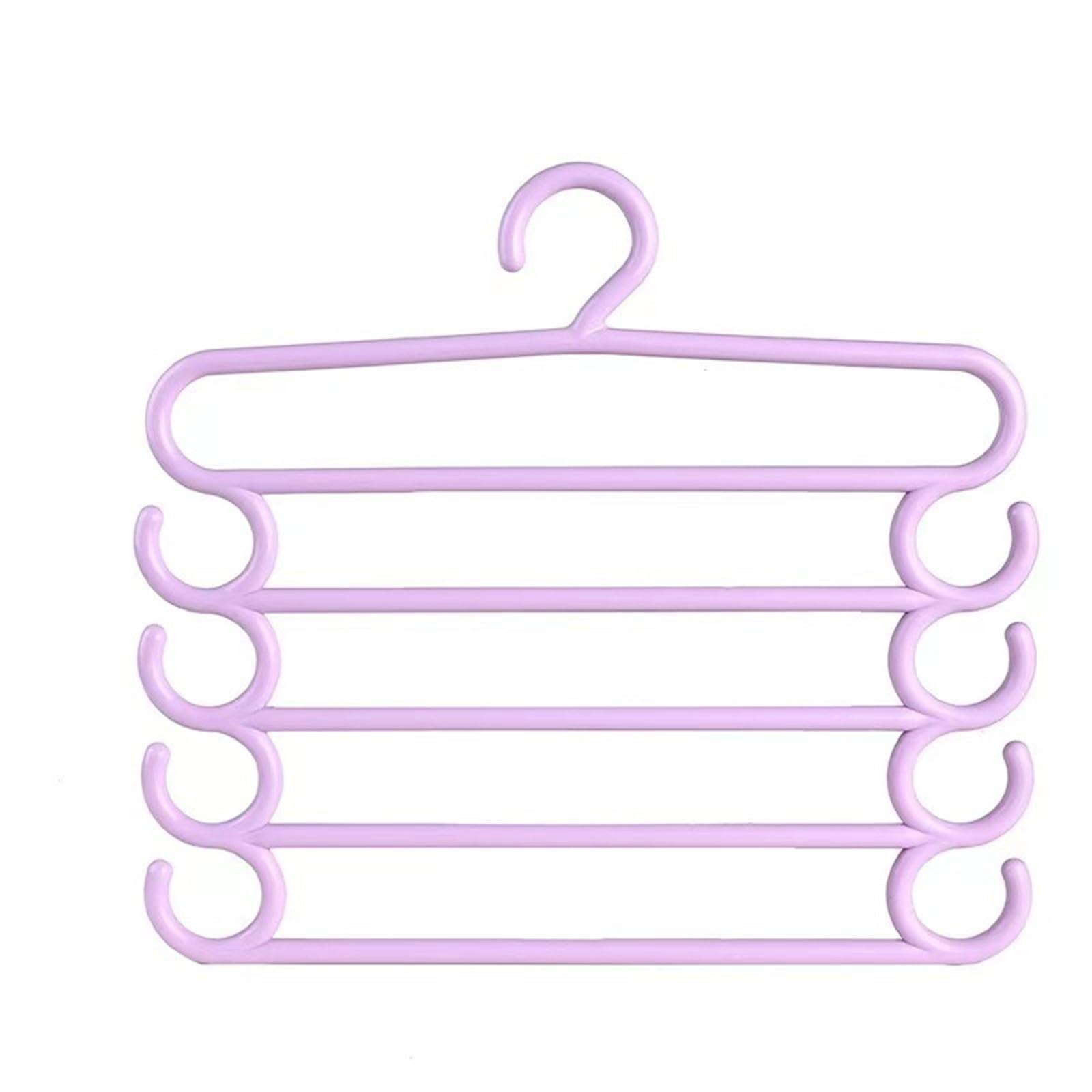 Trousers Hangers Trouser Rack Home Organiser Hanging Trousers Scarf Racks Space Saving(Pink)