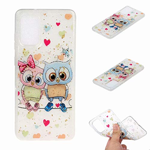 Samsung Galaxy S20 Plus Case for Girls Bling Shiny Glitter Slim Hybrid Crystal Shockproof Clear Back Case Shock Absorption Bumper Sparkle Soft TPU Protective Cover for Samsung S20 Plus Two cute