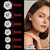 Studs Earrings for Women Mens, 6 Pair Stainless Steel Earrings Silver Stud Earrings Sets Cubic Zirconia Gifts Diamond Earrings Mens Earrings Studs Small Earrings for Women Men #2