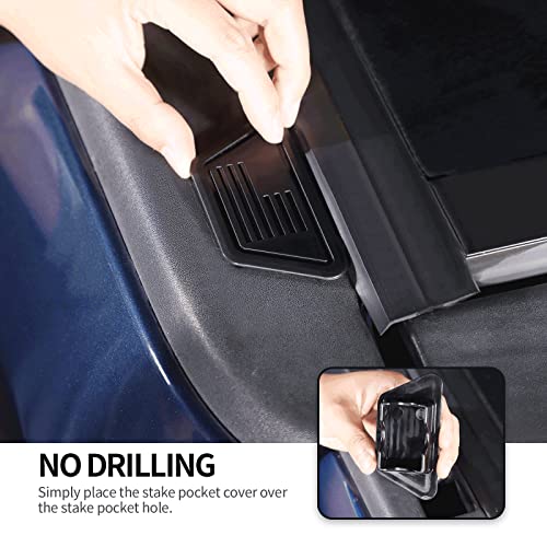 Cherocar For Ram Usa Flag Stake Pocket Covers, Rear Truck Bed Rail Stake Pocket Cover For Dodge Ram 2018-2022 #TOP3