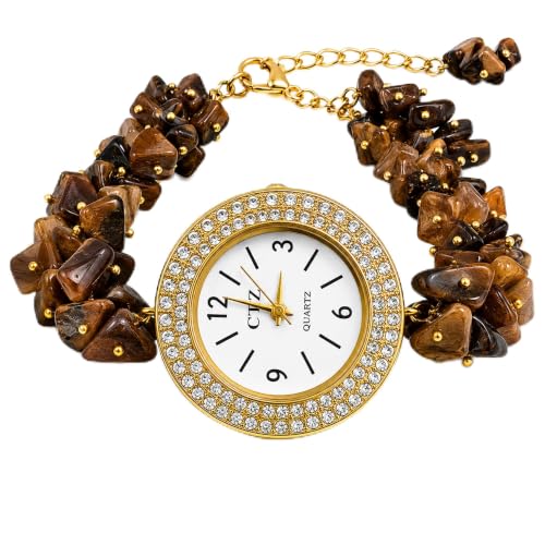 Image of Inspired Natural Gemstone Bracelet Watch for Women