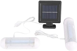 VLUOO Solar Powered Shed Light Rechargeable Split Solar Shed Lights with On Off Switch Indoor Solar Lights for Sheds Inside Solar Powered Lights for Garden, Greenhouse, Corridor