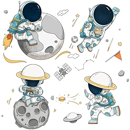 Astronaut Wall Decals, Removable Pvc Universe Space Wall Stickers For Bedroom Living Room Kid's Room Kindergarten, Art Window Door Cabinet Corridor Nasa Wall Decor Murals (Astronaut 1) #TOP4