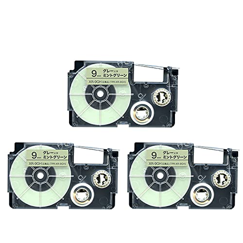 �J�V�I�p �l�[�������h �݊� �e�[�v�J�[�g���b�W XR-9GH 9mm �\�t�g �p�X�e�� 3�Z�b�g �~���g�O���[�� �O���[����