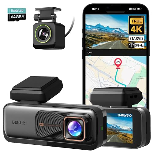 BOTSLAB 4K Dash Cam Front and Rear, 170° Ultra Wide Dashcam with ADAS,...