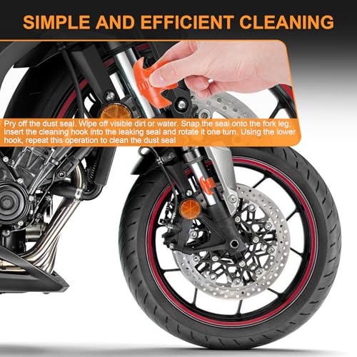 Image of RUTU Motorcycle Fork Seal Saver Cleaner Front Fork Seal Clean Tool Shock Repairing Absorber Tool 45mm-55mm 2pack Orange
