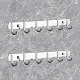 Bathroom Towel Rack,Towel Rail Wall Mounted, Riel de Pared de Acero Inoxidable con Ganchos Plateados, Varios tamaños(6 Hooks)