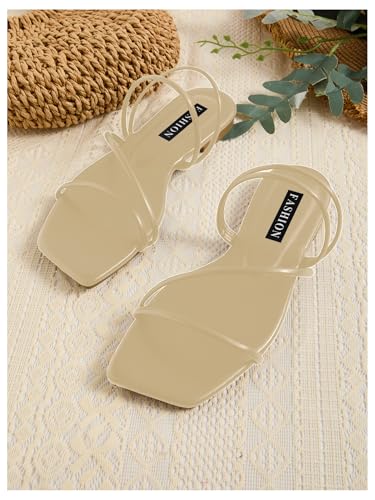Image of GORGLITTER Women's Strappy Sandals Criss Cross Strap Flat Sandals Open Toe Slides Shoes
