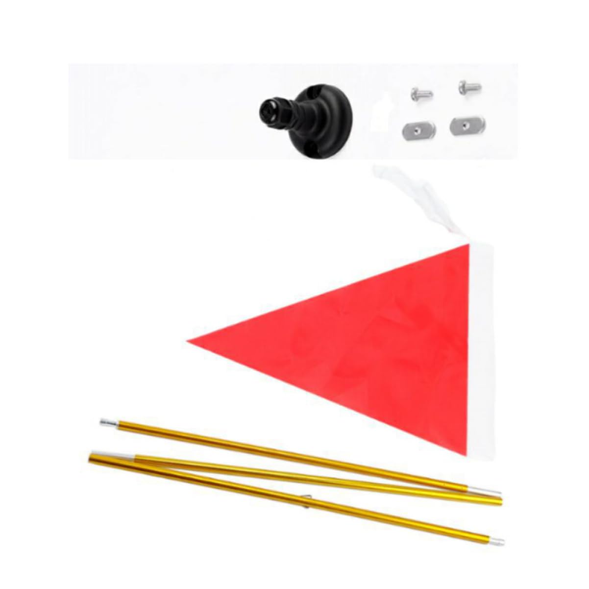 Toyvian 2 Juegos Bandera Plegable para Kayak de Aluminio Ligero con Base y Accesorios Bandera de Seguridad Profesional para y