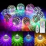 16 Colors Changing Globe String Lights USB Plug, 13ft 40 Silver Metal Balls LED Fairy Lights with Remote Timer Moroccan Orb Decorative Lights for Bedroom Outdoor Party Wedding Christmas Boho Decor