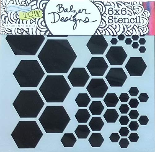 5 Mixed Media Stencils - Hexagon, Honeycomb, Chicken Wire, Fish Net, Punchinella Stencil Set - Templates for Arts, Card Making, Journaling, Scrapbooking