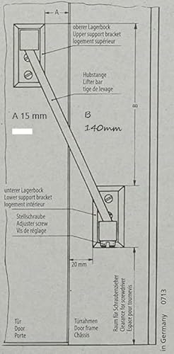 Bayram Türheber Anheber Zimmertür, Verstellbare Hubhöhe 9-16mm, Mit Schrauben, Vernickelt