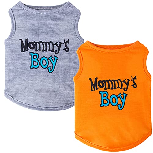 Sebaoyu Mommy's Boy Dog Clothes for Small Dogs Girl Boy-Xs XL Dog Outfits-Chiuahaha Teacup Dog Clothes-Female Male Dog Clothes-Pet Clothes for Medium Dogs-Designer Dog Shirt-Cheap Puppy Cloth 2-Pack