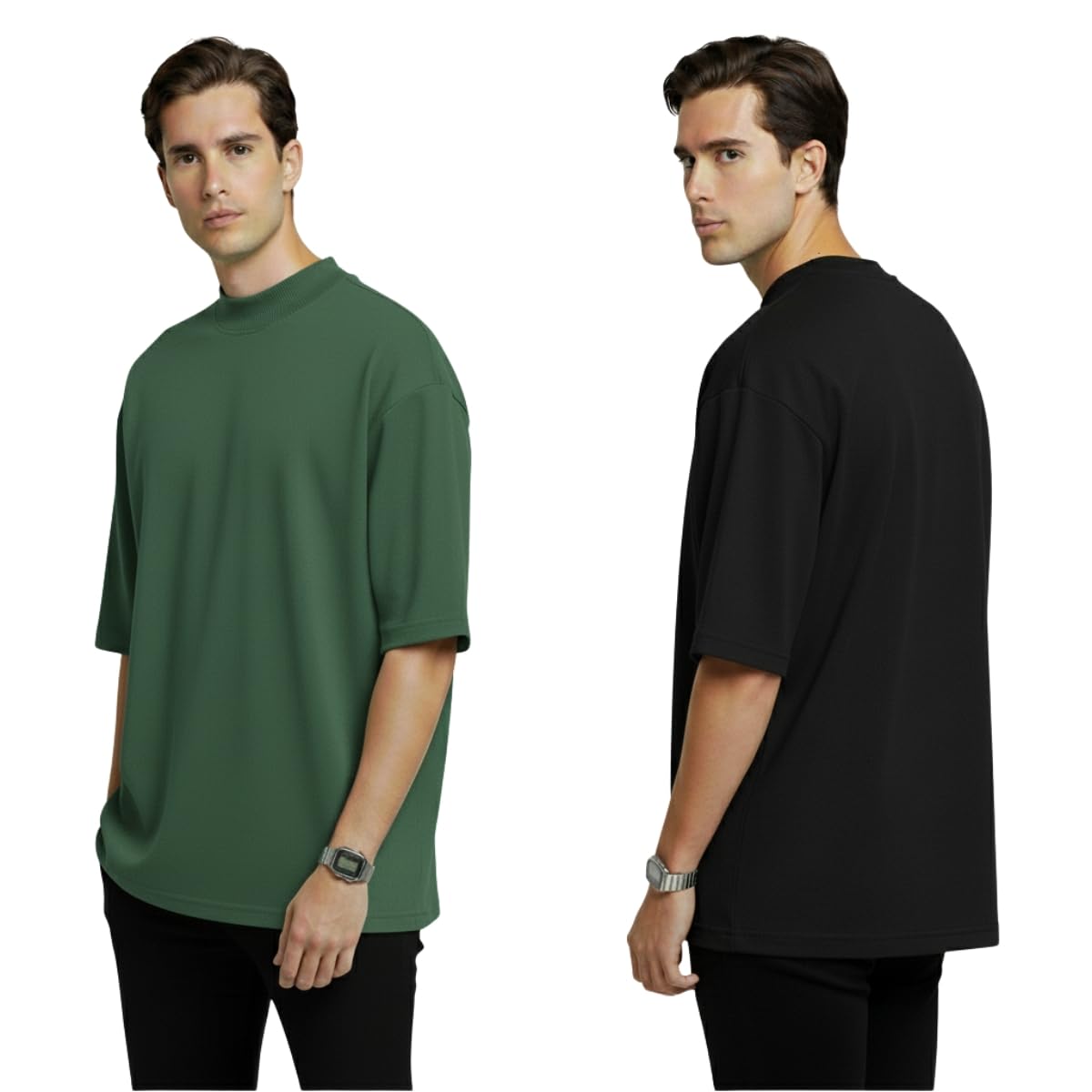 Kit 2 Camisetas Oversized Masculina Estilo streetwear Gola Media 100% algodão