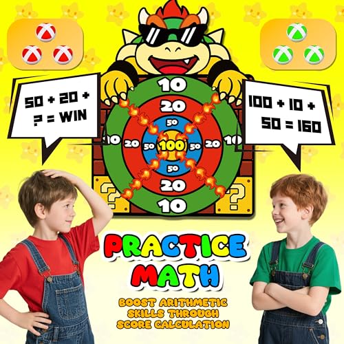 Kinder Spielzeug, 65cm Kinder Klett Dartscheibe mit 12 Klebrigen Bällen, Drinnen und Draußen Dart Wurfspiel Set für Kinder, Geschenke für 3-12 Jahre Jungen Mädchen