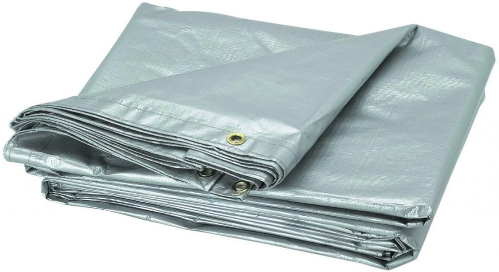 Telo Impermeabile Esterno 5 x 8 m | Telone Occhiellato Multiuso Argento -Teloni Impermeabili Occhiellati per Mobili da Giardino 130g/m2