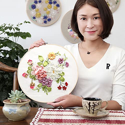 Image of Gogobear Handmade DIY Embroidery Kit 3D Adult Beginner's Kit | Stamp Silk Ribbon Embroidery Kit With Instruction, For Home Wall Decor, Handmade DIY Wall Decor