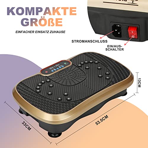 Vibrationsplatte Vibrationstrainer mit Ferdienung und 2 Bändern, Sportgerät für Zuhause, LED Display, Anti-Slip, 1-99… – Bild 4