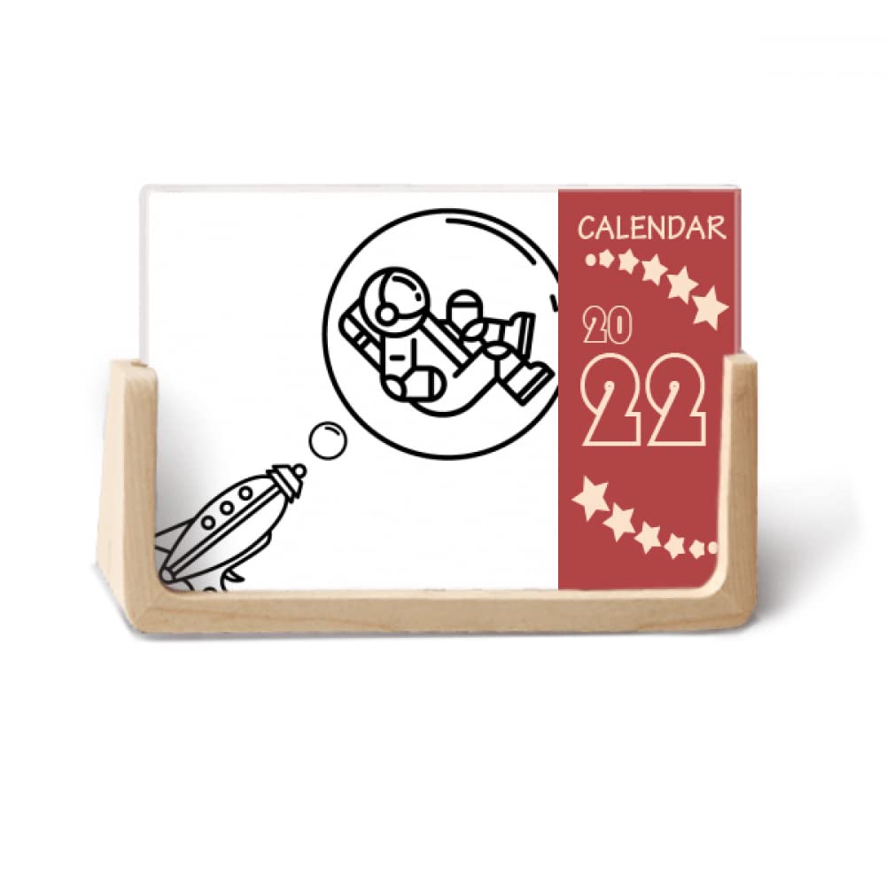 comp Balloon Astronaut Bubbles 2022 Desk Calendar Planner 12 Month