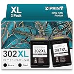 ZIPRINT 302 302 XL nero cartucce compatibili con cartucce HP 302 per HP Envy 4525 4520 4522 4527 DeskJet 3630 3636 3638 1110 2130 3633 OfficeJet 3831 3830 3833 5220 5230(2-Pack Nero)