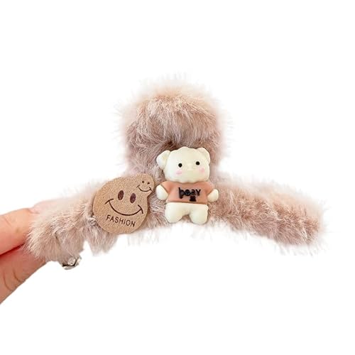 アクセサリー ヘッドウェア スタイリング ツール パーティー ウェディング用 ヘアバレッタ クランプ 太い 細い髪 ファッション ヘア (259# 猫 爪 白熊 スマイリー フェイス (1パック))
