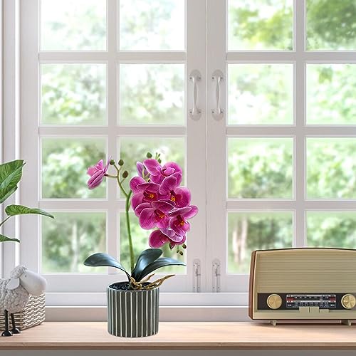 Orchidée artificielle sans entretien fleurs d'intérieur imitation vraie - 4