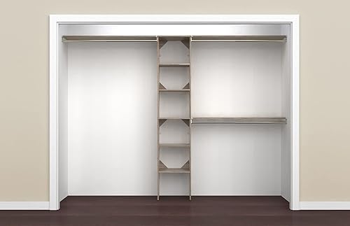 Miniatura 9 de ClosetMaid 1951140 SuiteSymphony Organizador de armario de 16 pulgadas con estantes, gris natural