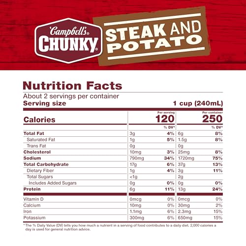 Image of Campbell's Chunky Soup, Steak and Potato Soup, 18.8 oz Can