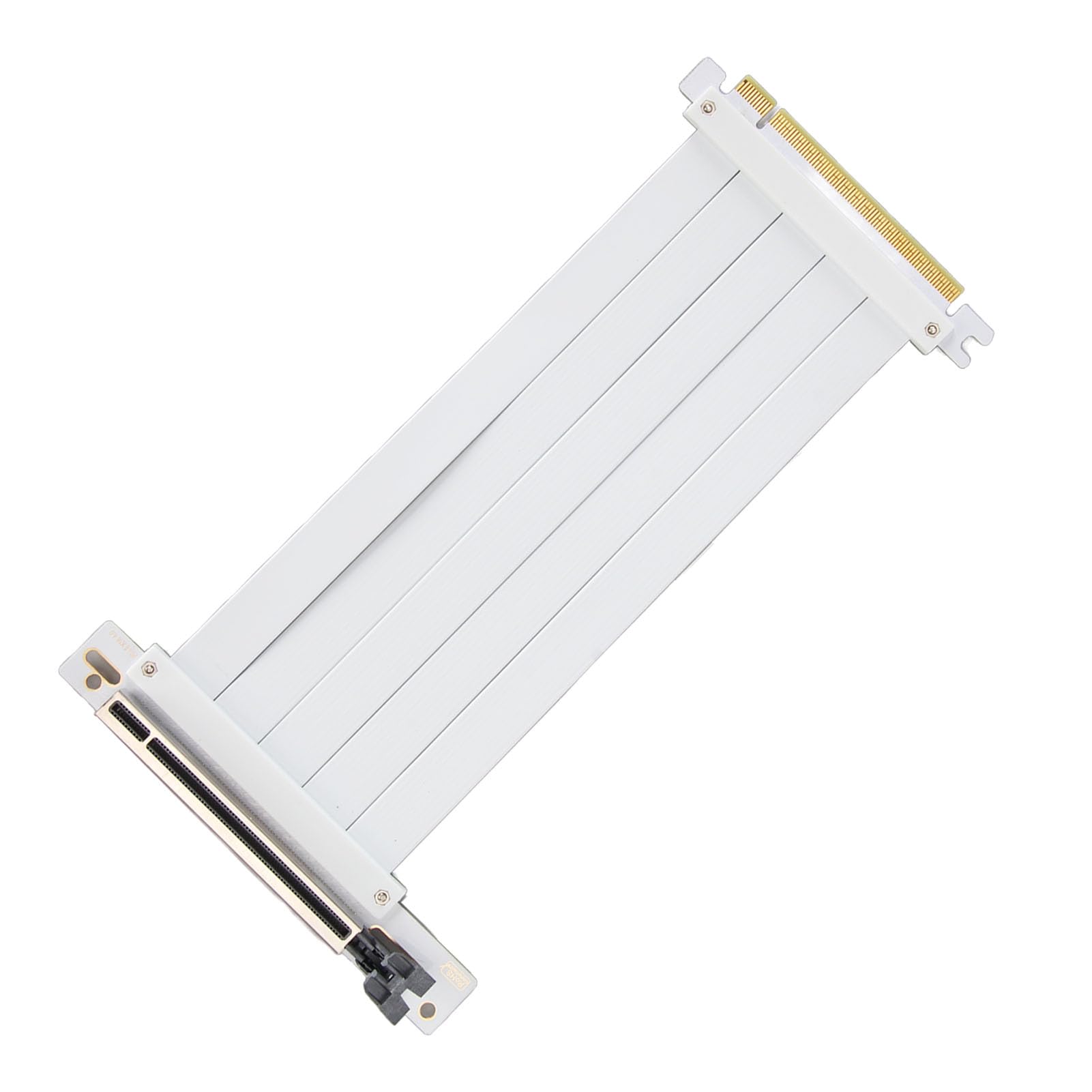 VBESTLIFE Cable de Extensión PCIe 4.0 X16, Cable Elevador Flexible de Alta Velocidad Blindado emi con Conector PCIe Hembra de 90° (White)