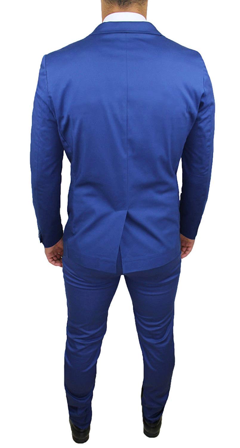 Abito Completo Uomo Blu Chiaro Collezione Sartoriale Slim Fit Vestito Elegante Cerimonia 100% Made in Italy