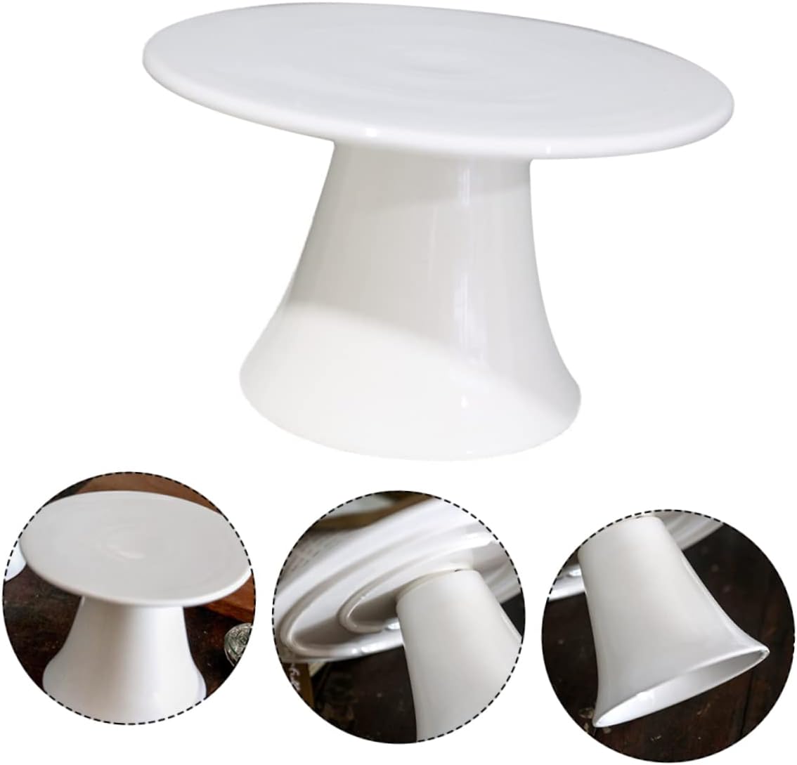 Unomor Elegant Tall Cake Display Stand Porcelain Cake Decor Tray for Parties Events Versatile Dessert Table Rack Stylish High Foot Design for Birthdays Weddings More