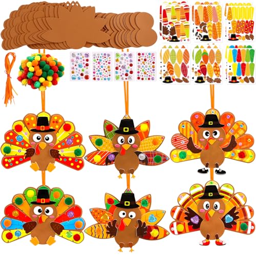 Fancy Land Thanksgiving Craft Kits for Kids DIY Turkey Ornaments
