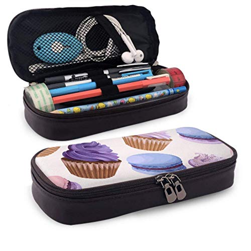 Preisvergleich Produktbild Federmäppchen - Süßigkeiten Muster Hohe Kapazität Bleistiftbeutel Briefpapier Organizer Multifunktions-Reise-Make-up-Tasche, Leder Bleistift-Tasche Federmäppchen für Mädchen Jungen Erwachsene
