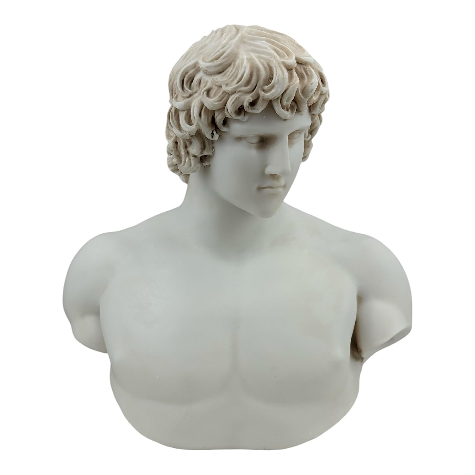 Busto de amante del emperador antinoso Adriano, escultura griega, pátina gris, mármol fundido