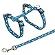 TRIXIE Katzengeschirr mit Leine - Bauchumfang 27 - 45 cm - 1,20 m Leine - stufenlos verstellbares Gurtband - Schnappverschlüsse - Bolzenhaken - diverse Farben - zufällige Auswahl - 4142