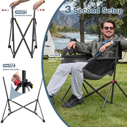 Silla Colgante para Camping RELAX FIELD Modelo hammock chair Negra Resistencia 350 pounds miniatura 6