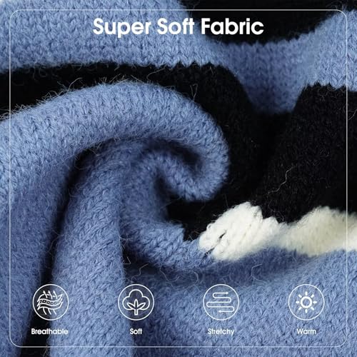 IECOii Windhund Pullover mit Kapuze,Hundepullover,Warmer Italienischer Greyhound Mantel,Whippet Rollkragen Strickpullover,Thermo Hundekleidung,Schlafanzug für Kaltes Wetter,Blau,XS