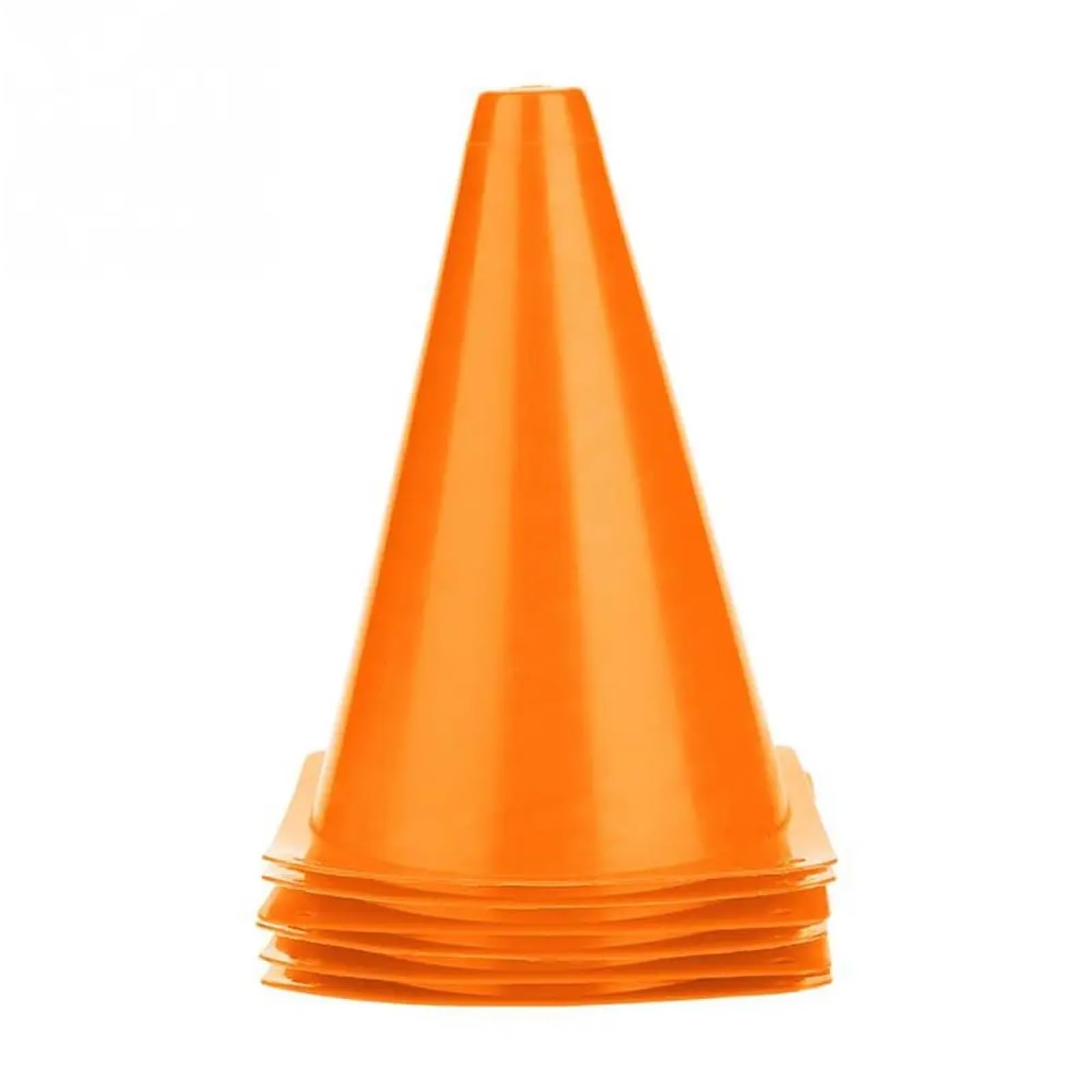 Plastikowe stożki treningowe 10 szt. Uniwersalny sprzęt sportowy do gry w piłkę nożną na łyżwach Fitness Gry halowe świeżym powietrzu(Orange-23cm)