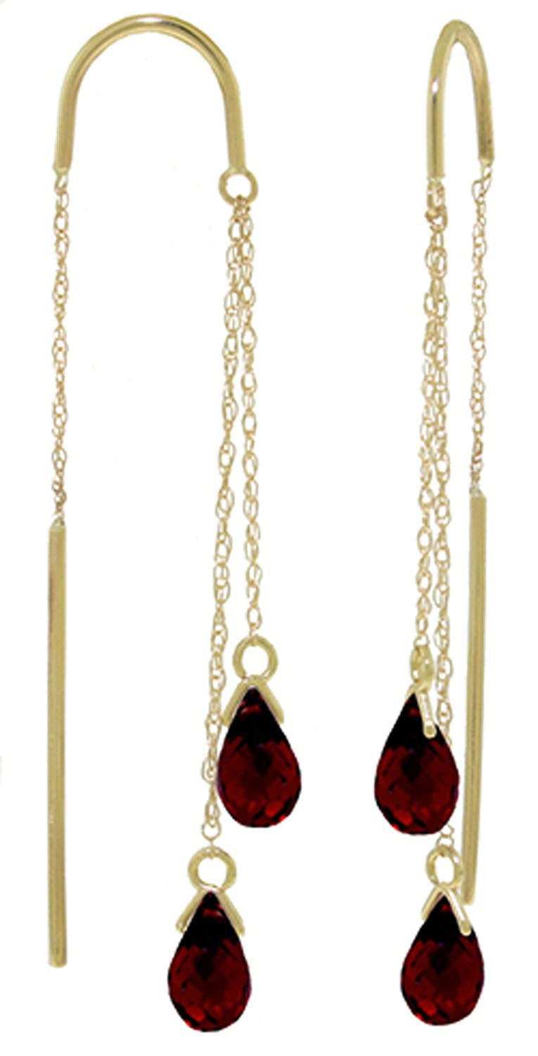 Galaxy Gold 14K Solid Gold 2.5 Carat Natural Garnet Earrings for Women - Yellow Gold Fine Jewelry