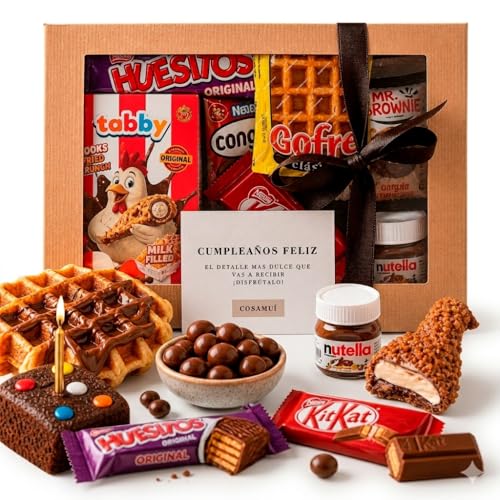 Caja Regalo Cumpleaños Dulce – Pack con Chocolates, Gofre y Vela (Listo para Regalar)