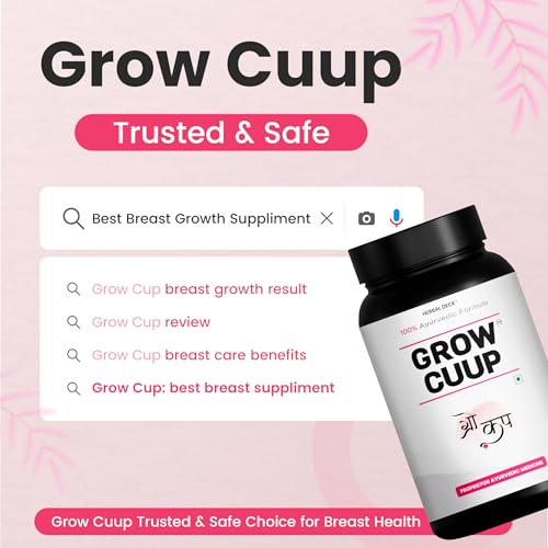Image of Herbal Deck Grow Cuup Powder - 150g | Breast Enhancer Supplements | Natural Breasts Growth, Firmness and Lift | Improves Skin Elasticity | Mixture of Shatavari, Methi, Gambhari, Ashwagandha and More