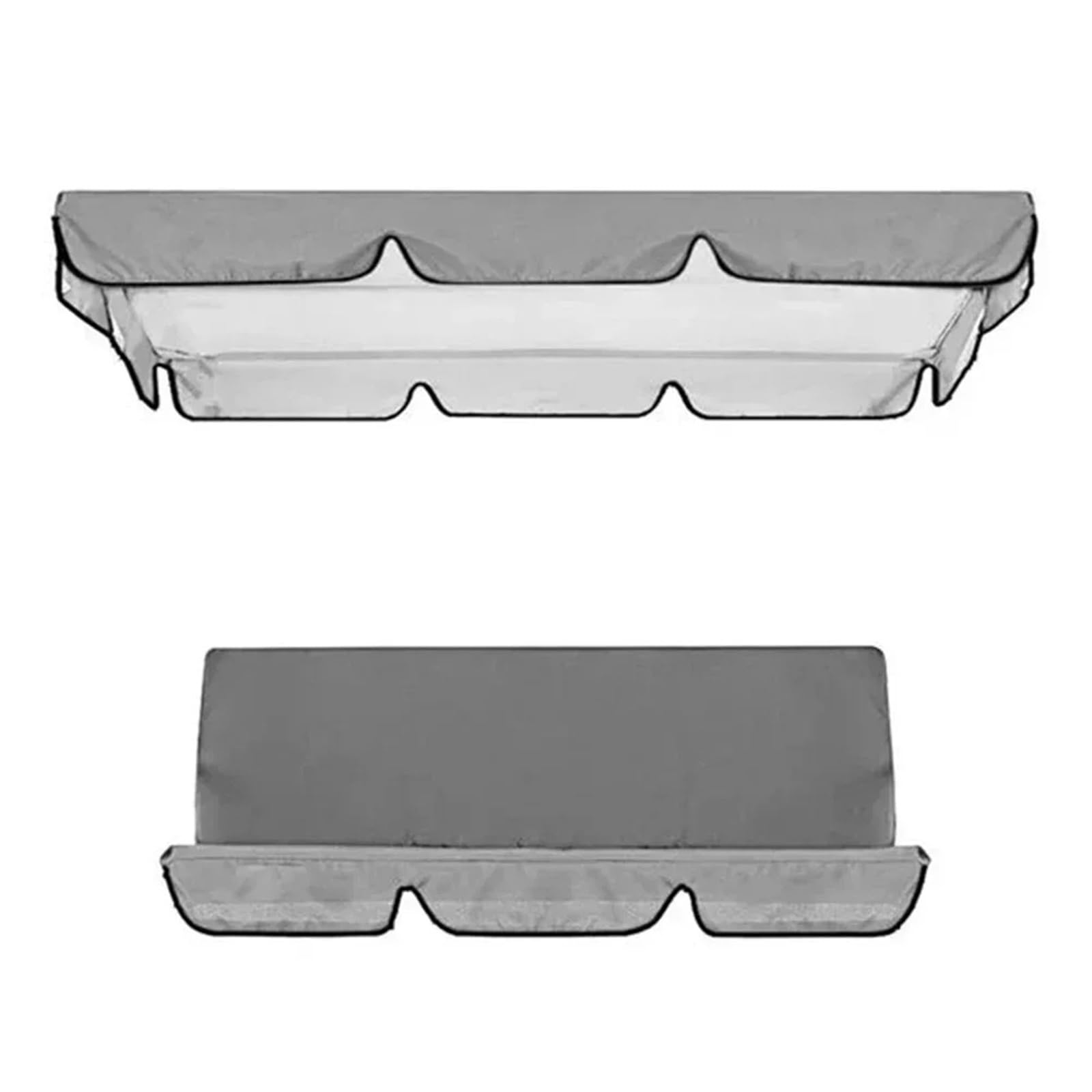 Swing Chair Canopy Replacement Garden Swing Canopy Seats Replacement Set Covers + Cover Waterproof Roof Chair Awn(Gray 195x125x15cm)