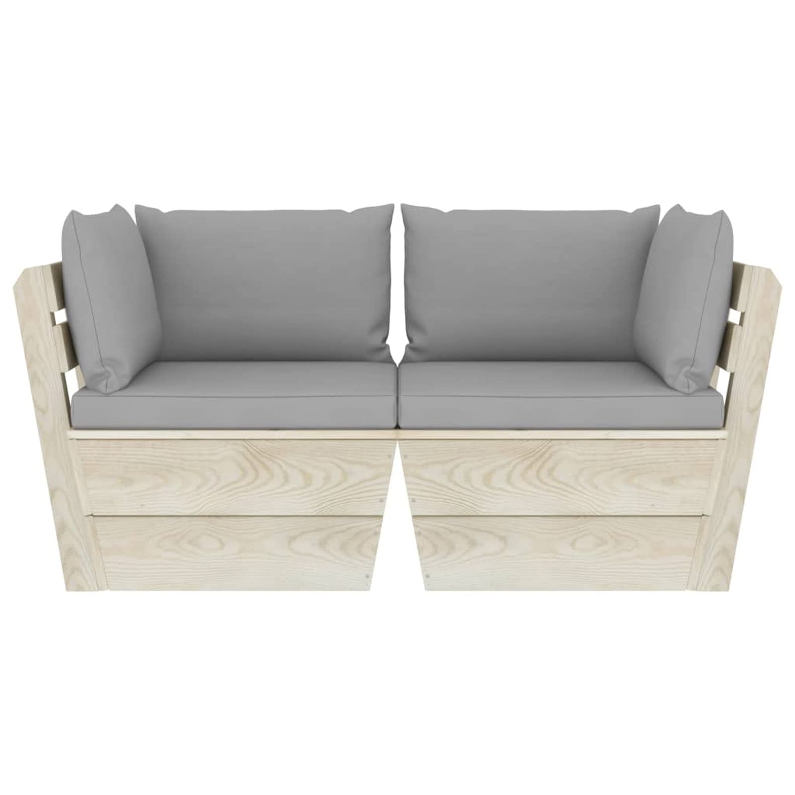 Sofá de palets de jardín 2 plazas con Cojines Madera de Abeto palets terraza Exterior Sofa terraza Exterior Muebles de jardín de Palet Sofa de Jardin 3063385