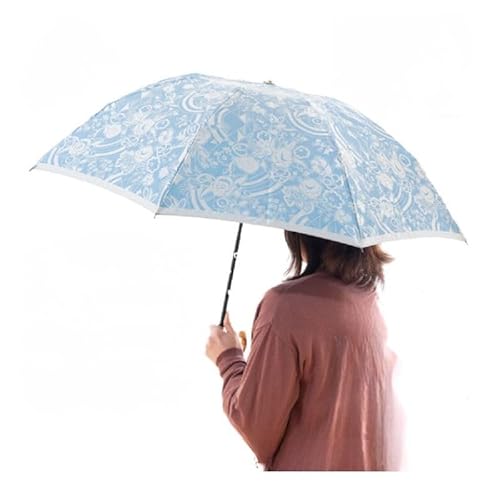 [槙田商店]晴雨兼用折りたたみ傘 kirie 更紗 レイクブルー|老舗の職人が作る日本製のおしゃれな高級傘